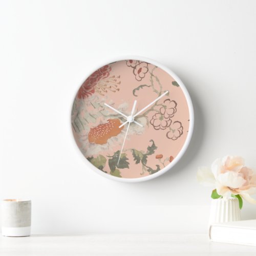 Chic Elegant Floral Clock