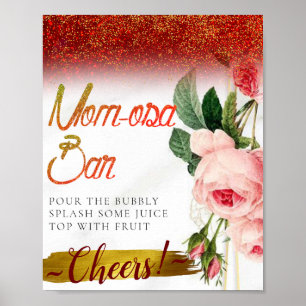 Chic Elegant Floral Elegant Mimosa Bar Sign