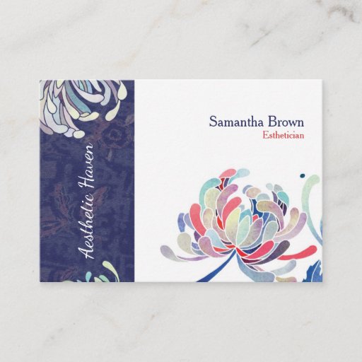 Customizable Elegant Chrysanthemum Business Cards