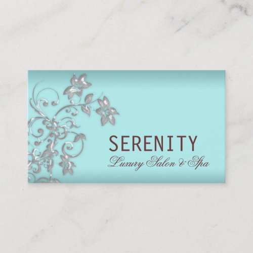 Chic Elegant Floral Swirls Spa Card Business Card