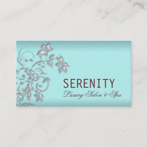 Customizable Chic Elegant Floral Swirls Spa Card Business Card