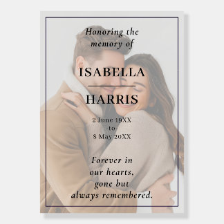 Chic Elegant Funeral Memorial Photo Board