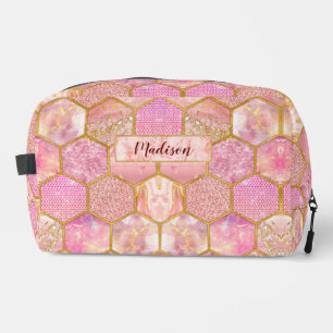 Chic elegant girly faux Glitter rose gold  Dopp Kit