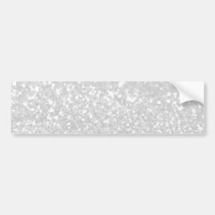 chic elegant glamour White Faux Glitter Bumper Sticker