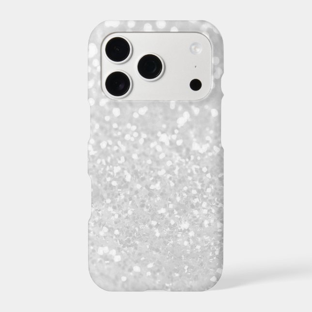 Chic elegant glamour White Faux Glitter Case-Mate iPhone Case (Back)