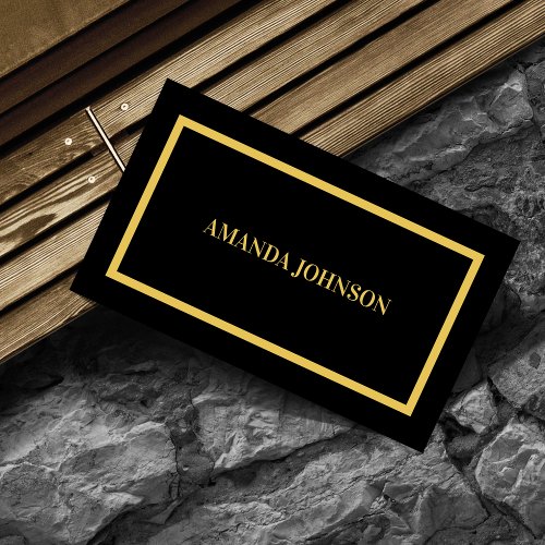 Chic Elegant Gold  Black Typography Professional Business Card