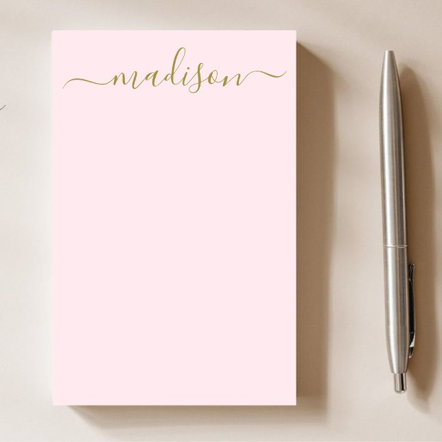 Chic Elegant Gold Calligraphy Script Name Post-it Notes (Creator Uploaded)