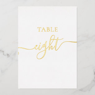 Chic elegant Gold chart wedding table number