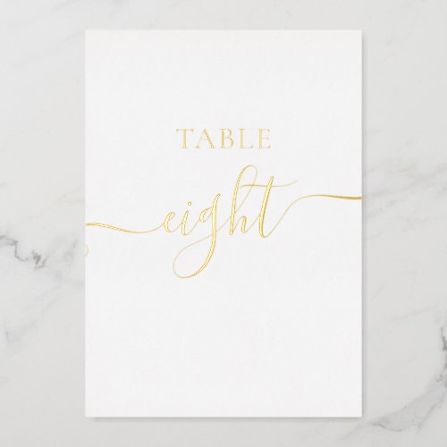Chic elegant Gold chart wedding table number