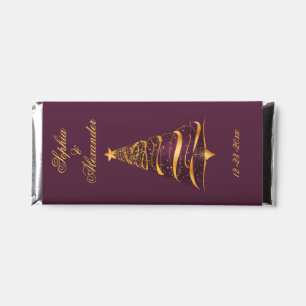 Chic Elegant Gold Christmas Tree Thank You Wedding Hershey Bar Favors