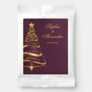Chic Elegant Gold Christmas Tree Thank You Wedding Margarita Drink Mix