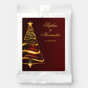 Chic Elegant Gold Christmas Tree Thank You Wedding Margarita Drink Mix