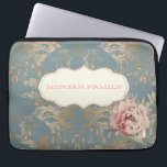 Chic Elegant Gold Damask Roses Laptop Sleeve<br><div class="desc">Pretty vintage damask creates a chic and stylish background with roses and your name. Any girl would love to have this stylish design. If your art still needs to be adjusted, click on the Customize This button. This will take you to a design area where you can move around and...</div>