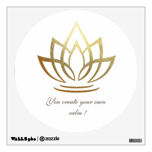 Chic Elegant Gold Lotus,Motivational Message Wall Decal