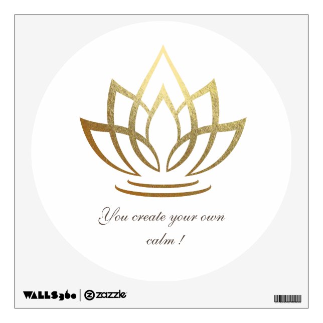 Chic Elegant Gold Lotus,Motivational Message  Wall Decal (Front)
