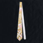 Chic Elegant Gold Pink White Flowers and Leaves Neck Tie<br><div class="desc">This chic and elegant pattern is perfect for the trendy and stylish woman. It features a girly faux printed gold foil, blush pink, and white hand-drawn flowers and leaves pattern. It's modern, fashionable, and unique! ***IMPORTANT DESIGN NOTE: For custom requests relating to changes of design aspects; including color swaps or...</div>