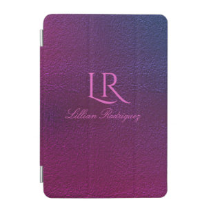 Chic Elegant Gradient Ombre Script Monogram iPad Mini Cover