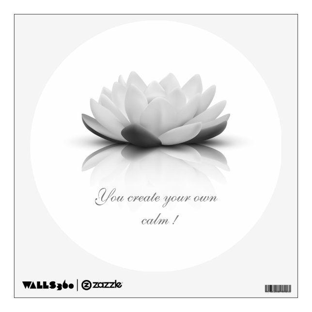 Chic Elegant Gray Lotus,Motivational Message  Wall Decal (Front)