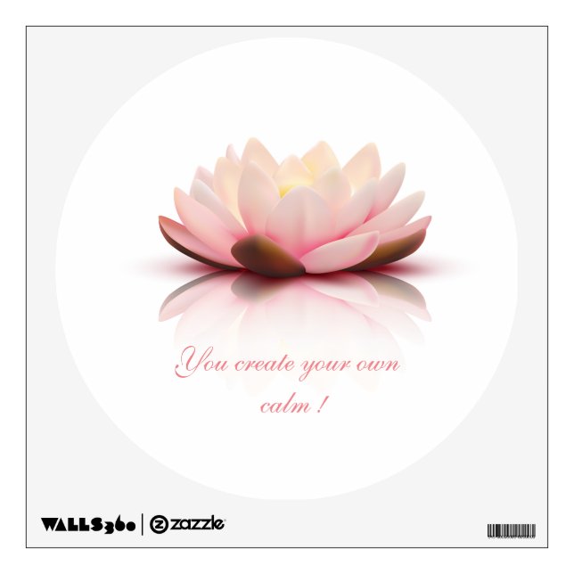 Chic Elegant Lotus,Motivational Message Wall Decal (Front)