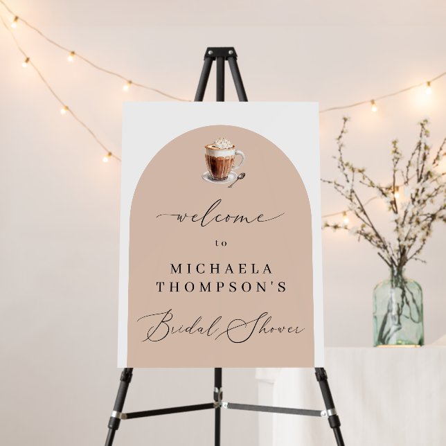 Chic Elegant Love is Brewing Coffee Bridal Shower  Foam Board (In Situ (Stand))