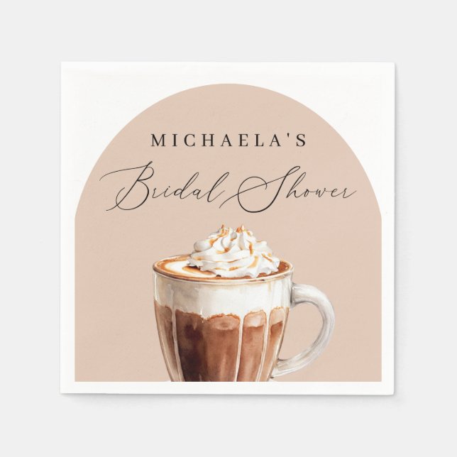 Chic Elegant Love is Brewing Coffee Bridal Shower Napkins (Front)