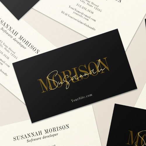 Chic Elegant Luxe Calligraphy Professional Business Card