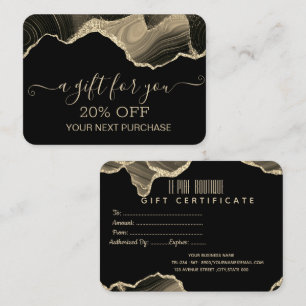 Chic Elegant Marble Gold Glitter  Discount Card
