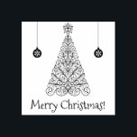Chic & Elegant Merry Christmas | Christmas tree Rubber Stamp<br><div class="desc">This simple and elegant Merry Christmas stamp is special from the Christmas collection designed by JVNO. 
Perfect for any Christmas the design has a stylish character and a Christmas decoration that make it very unique. 
 Make it yours,  it will last for years!</div>