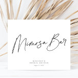 Chic Elegant Minimal Bridal Shower Mimosa Bar Sign<br><div class="desc">This chic and minimalist bridal shower mimosa bar sign features a classic white background paired with simple yet elegant dark gray typography and calligraphy. Simply edit the template with your info and choose any options. All colors in this template are customizable, even the script. From modern to traditional, this design...</div>