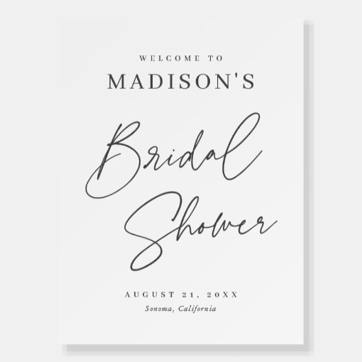 Chic Elegant Minimalist Bridal Shower Welcome Sign Zazzle