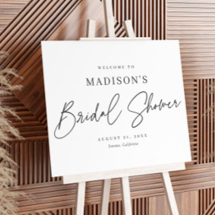 Chic Elegant Minimalist Bridal Shower Welcome Sign