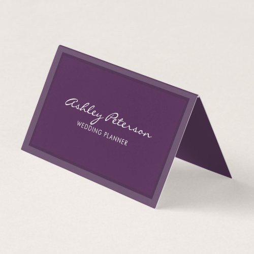Chic Elegant Minimalist Violet Script Business Card
