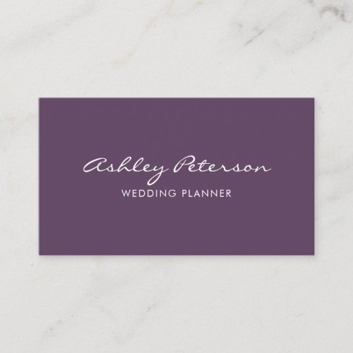 Chic Elegant Minimalist Violet Script Business Card