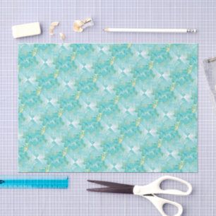 Chic Elegant Minty Green Gold Shell Decoupage Tissue Paper