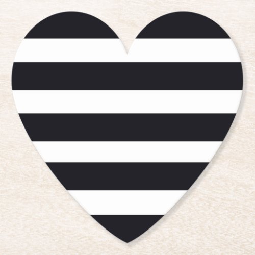 Chic Elegant Modern Black And White Stripes Paper Coaster