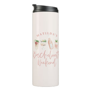 Chic elegant modern watercolor drinks bachelorette thermal tumbler