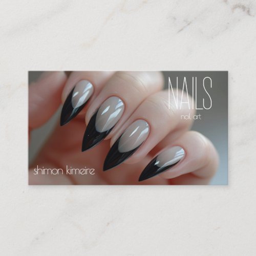 Chic Elegant Nail Art Manicurist Loyalty  Business Card