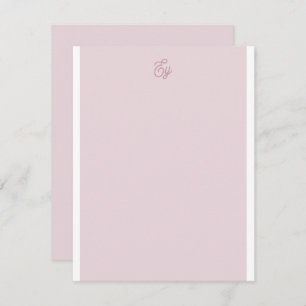 Chic Elegant Pale Lavender White Violet Monogram Note Card