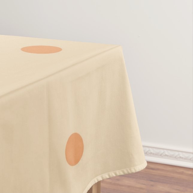 Chic Elegant Peach & Orange Polka Dots Pattern Tablecloth (In Situ)