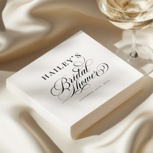Chic Elegant Personalized Bridal Shower Napkins