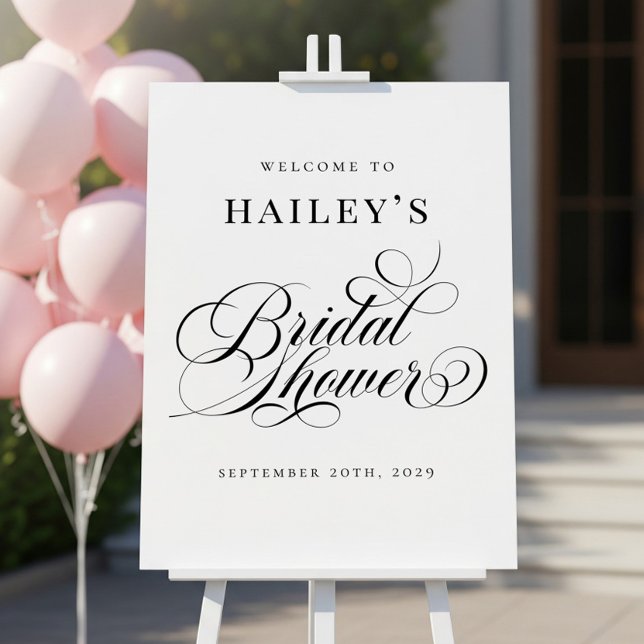 Chic Elegant Personalized Bridal Shower Sign (Creator Uploaded)