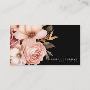 Chic Elegant Pink and Black Business Cards