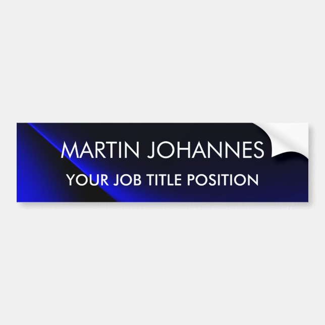 Chic Elegant Plain Stylish Blue Bumper Sticker (Front)
