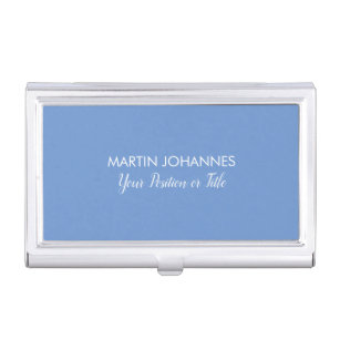 Chic Elegant Plain Stylish Blue Minimalist Business Card Case
