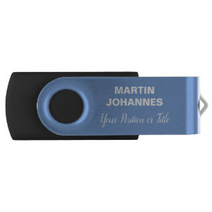 Chic Elegant Plain Stylish Blue Minimalist Flash Drive