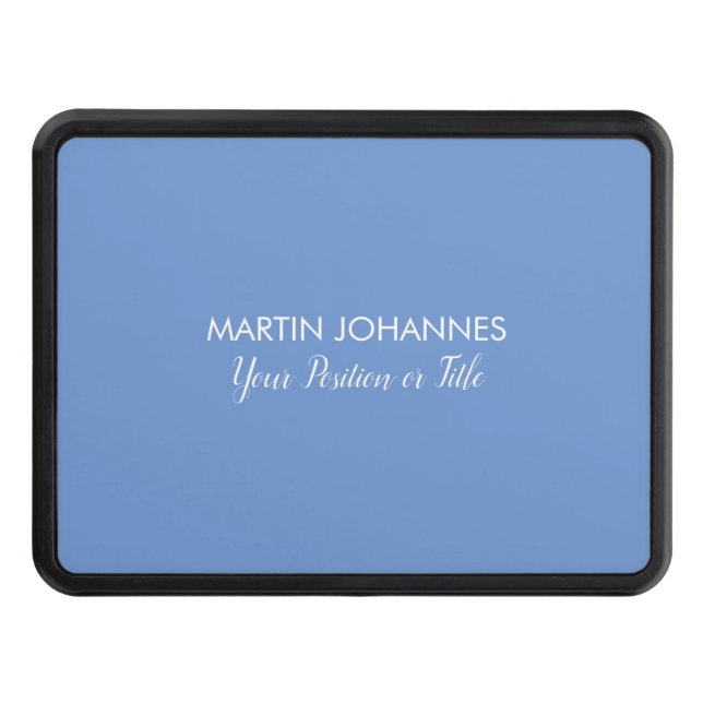 Chic Elegant Plain Stylish Blue Minimalist Hitch Cover (Front)