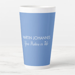Chic Elegant Plain Stylish Blue Minimalist Latte Mug