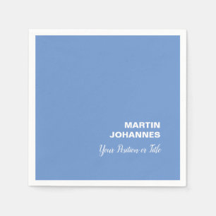 Chic Elegant Plain Stylish Blue Minimalist Napkins