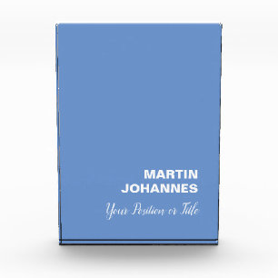 Chic Elegant Plain Stylish Blue Minimalist Photo Block