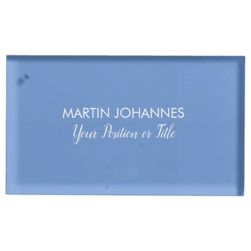 Chic Elegant Plain Stylish Blue Minimalist Place Card Holder